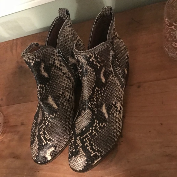 lucky snakeskin booties